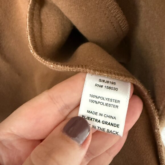 NWOT Love Tree Women's Long Coat with Pockets in Camel Size XL - Picture 5 of 6